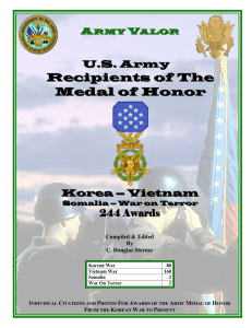 U.S. Army Recipients of the Medal of Honor from the Korean War to