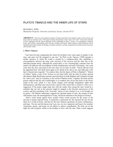 PLATO`S TIMAEUS AND THE INNER LIFE OF STARS