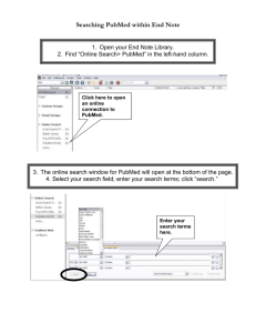Tutorial: Searching PubMed from within your End Note X2 library