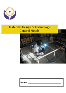 Materials Design & Technology General Metals