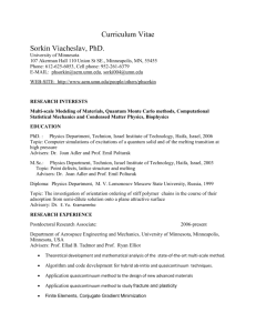 Curriculum Vitae Sorkin Viacheslav, PhD. University of Minnesota
