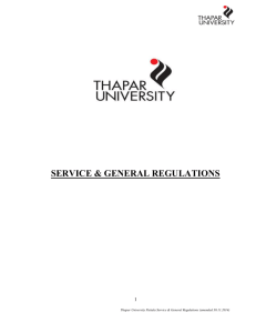 Service & General Regulations