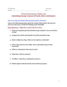 Virtual Calorimeter Lab