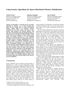 Using Genetic Algorithms for Sparse Distributed Memory