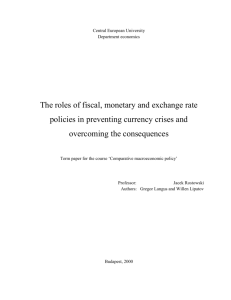 The problem of currency crises, their prevention and overcoming