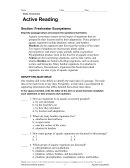 Holt Mcdougal Environmental Science Aquatic Ecosystem Study Guide Answer Key Study Poster
