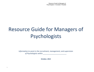 Resource Guide for Managers of Psychologists