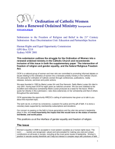 1752 Ordination of Catholic Women Inc.