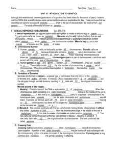 unit 10 - introduction to genetics