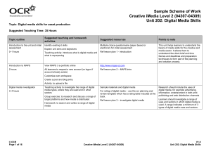 Unit 202 - Digital media skills - Scheme of work and lesson plan