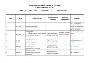 BILINGUAL DEPARTMENT PROPOSED LESSON PLAN