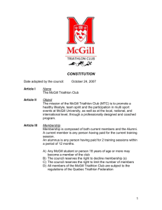 Constitution. - McGill Triathlon