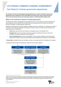Victorian Common Funding Agreement Recipient Fact Sheet