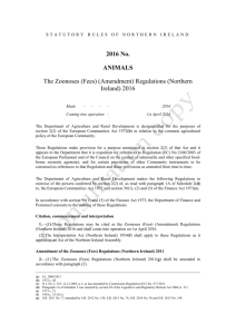 Regulations) (NI) 2016 (draft) - Department of Agriculture and Rural