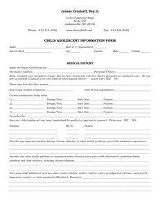Child/Adolescent Information Form
