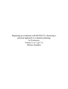 Beginning an evaluation with RUFDATA