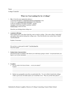 What Are You Looking for in a College