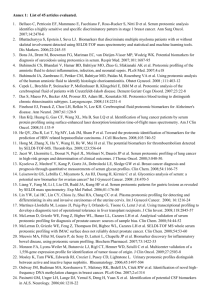 Annex 1: List of 45 articles evaluated. Belluco C, Petricoin EF
