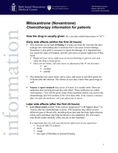 Mitoxantrone (Novantrone) (chemotherapy)