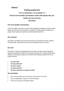 “On Your Side” - Care Quality Commission