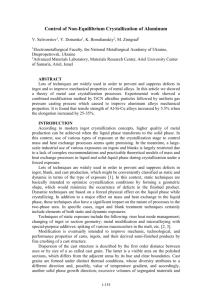 Control of Non-Equilibrium Crystallization of Aluminum