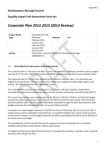 Corporate Plan EIA - Northampton Borough Council