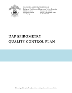 Spirometry Quality Control Plan - Diagnostic Accreditation Program