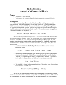 Redox Titration: Analysis of Commercial Bleach