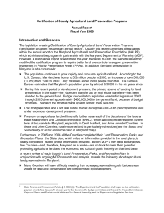 Certification of County Agricultural Land Preservation Programs