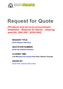 Request for Quote - Cleaning
