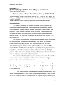 EXPERIMENT 3: The Grignard Reaction: Synthesis of