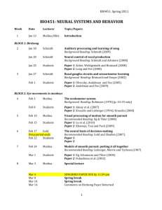 BIO451: NEURAL SYSTEMS AND BEHAVIOR