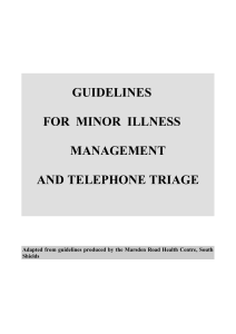 Minor Illness and telephone triage detailed protocols
