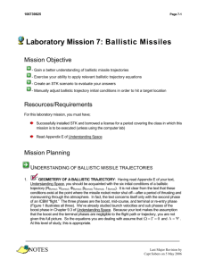 Laboratory Mission 7: Ballistic Missiles