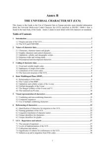 THE UNIVERSAL CHARACTER SET (UCS) - Open