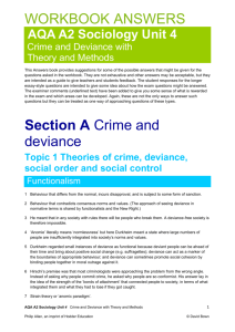 AQA A2 Sociology Unit 4 WORKBOOK ANSWERS