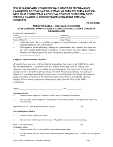 FSH 6240 Form A: Disclosure of Conflicts (Rev0708)