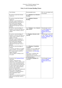 Entry Levels Reading Classes - Language Centre