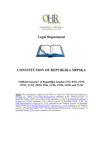 Constitution of Republika Srpska - Office of the High Representative