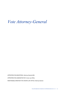 Vote Attorney-General - Supplementary Estimates of Appropriations