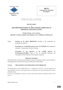 Programme de la table ronde sur les déchets du 28 juin 2005