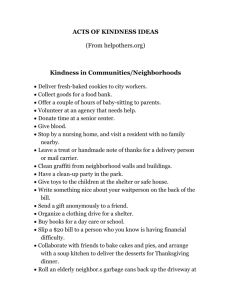 Kindness in Communities/Neighborhoods