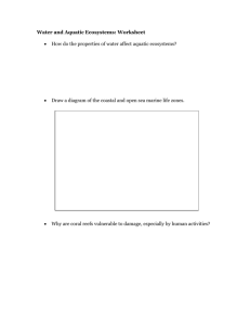Water and Aquatic Ecosystems: Worksheet