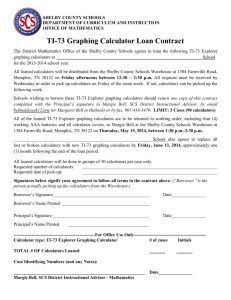 TI-73 Graphing Calculator Loan Contract