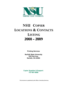 Copier Locations and Contacts
