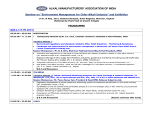 Programme - Alkali Manufacturers` Association of India (AMAI)