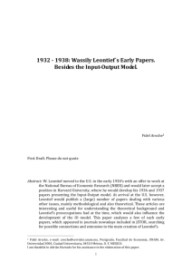 1932 - 1938: Wassily Leontief´s Early Papers