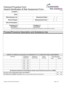 OHS&W Chemical Risk Assessment Form