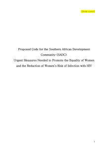 Proposed outline for SADC Code on Gender and HIV/AIDS