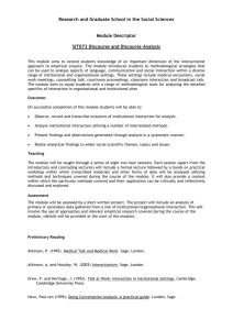 SIT073 Discourse and Conversation Analysis